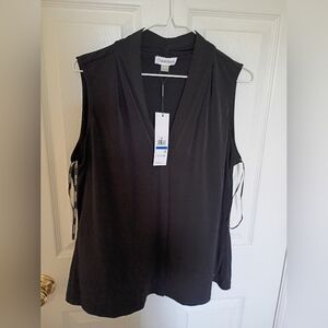 Calvin Klein Black Sleeveless Blouse NWT XL